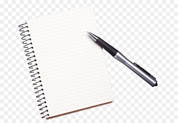 Лист блокнота с ручкой