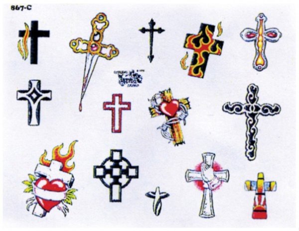 Тату ручкой крест