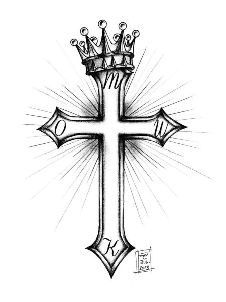 Крест наколка эскиз