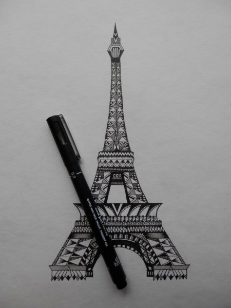 Эйфелева башня ручкой