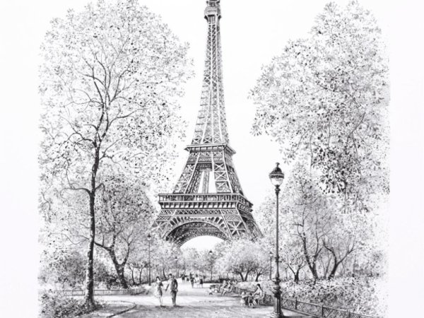 Эйфелева башня гравюра