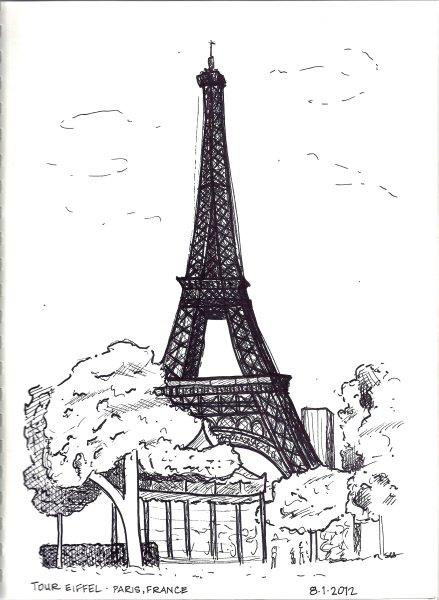 Эльфивая башня рисунок карандашом