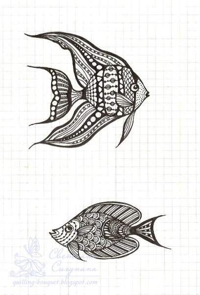 Стилизация рыбы в графике