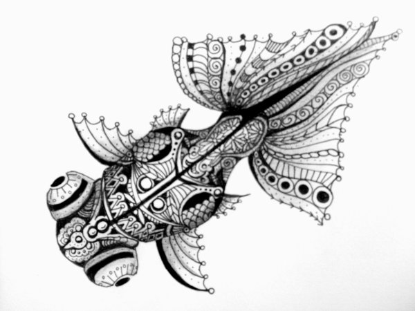 Стилизация рыбы в графике