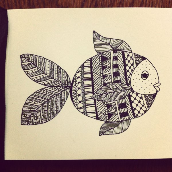 Зентангл рыбка