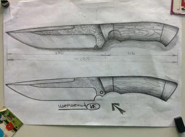 Рукоять охотничьего ножа чертеж