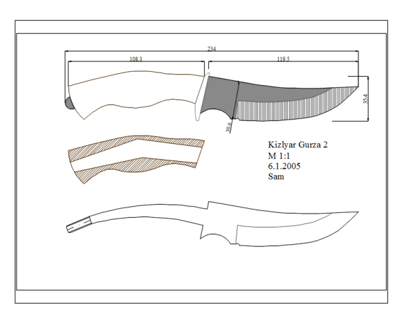 Форма клинка охотничьего ножа чертеж