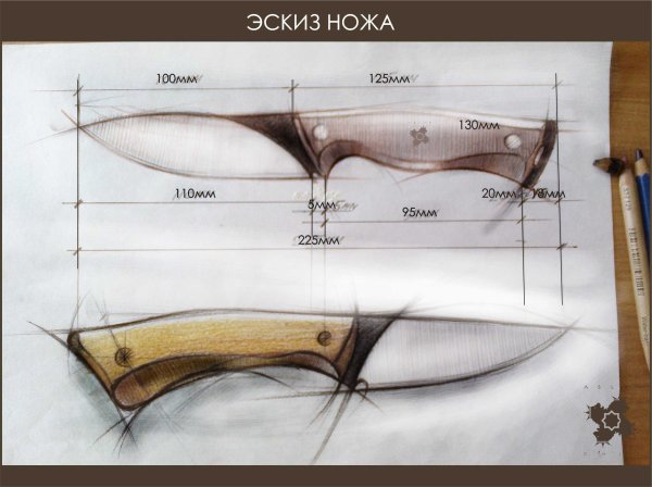 Нож Скиннер чертеж