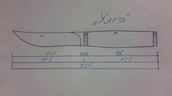 Чертеж ножа для мяса