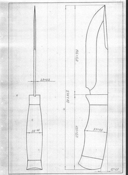 Чертежи охотничьих ножей в натуральную величину
