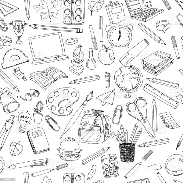 Паттерн школьные принадлежности