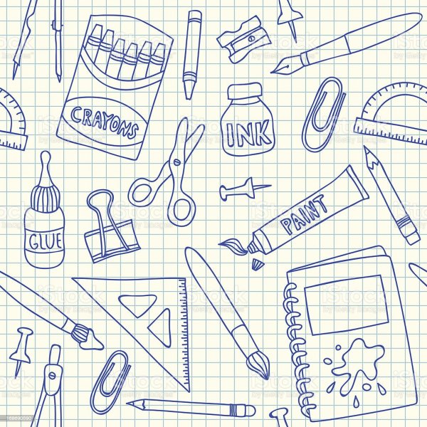 Школа принадлежности на бумаге