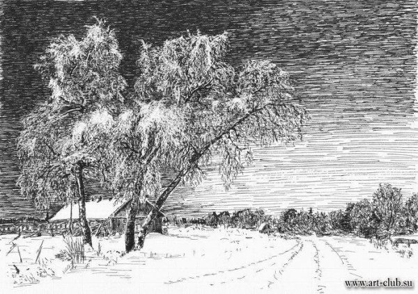 Родные пейзажи зима простым Каран