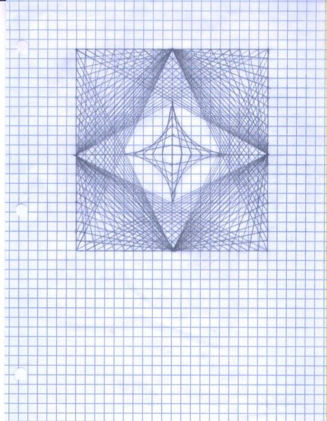 Узоры в клетку ручкой