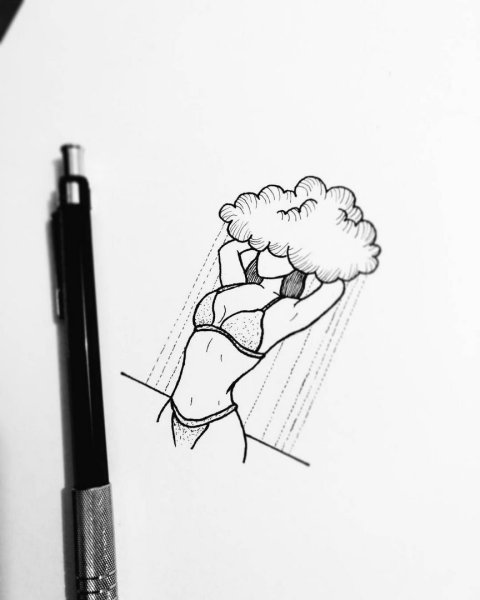 Черно белые рисунки девушек