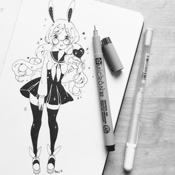 Скетчбук ручкой