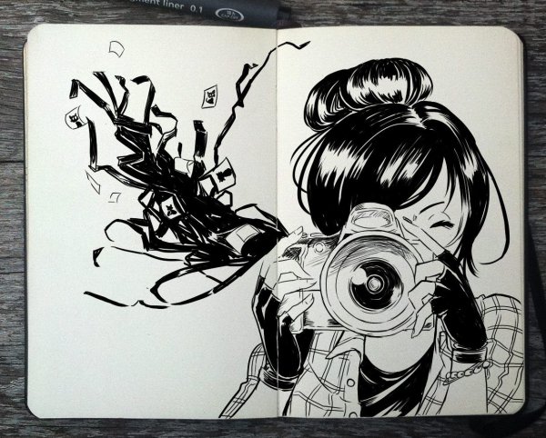 Иллюстрации гелевой ручкой