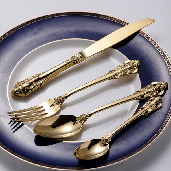 Золотые столовые приборы Dublin Cutlery Set