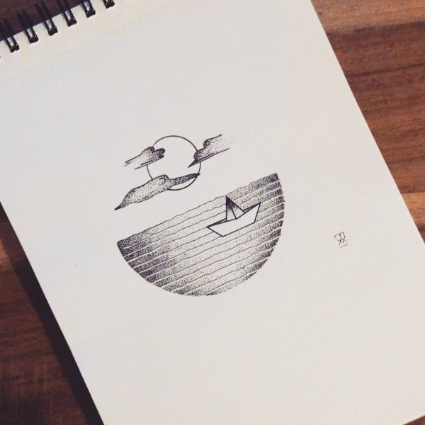 Рисунки в скетчбук Минимализм