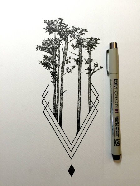 Рисунки чёрной ручкой