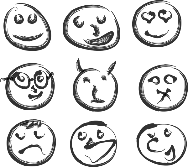 Рисунки смайлики для срисовки