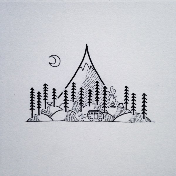 Лёгкие рисунки карандашом в стиле Минимализм