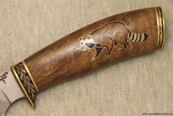 Всечка металла в рукоять ножа