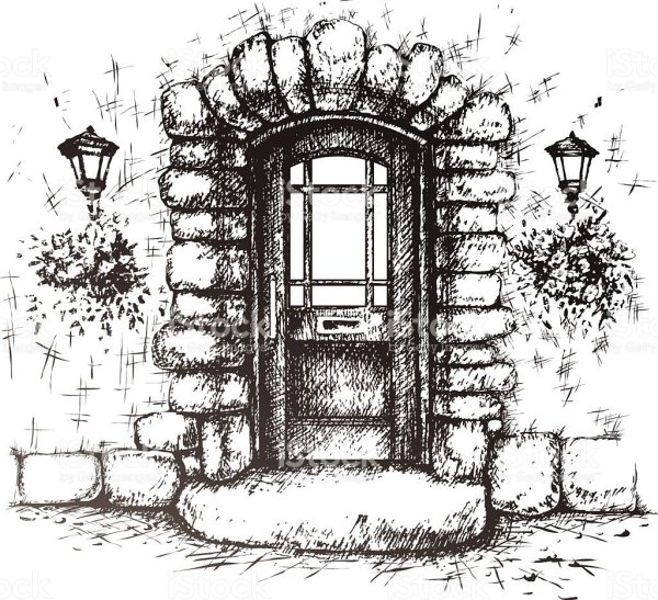 Старинная дверь скетч