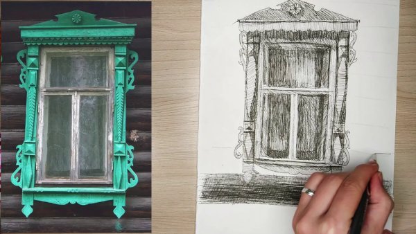 Наличники гелевой ручкой