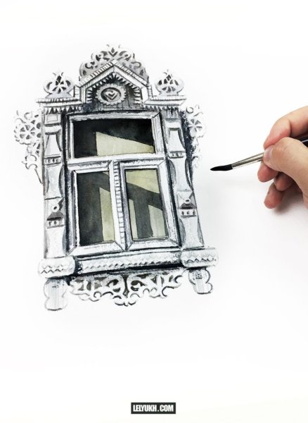 Наличники акварелью