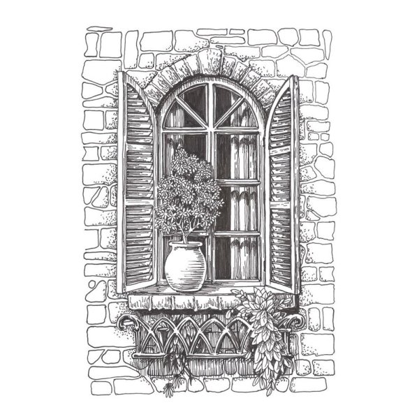 Окно в карандашном стиле