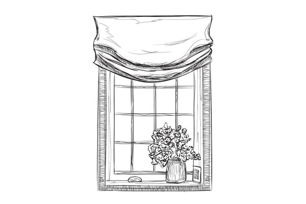 Подоконник набросок окна