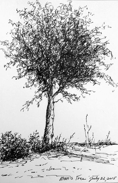 Дерево гелевой ручкой