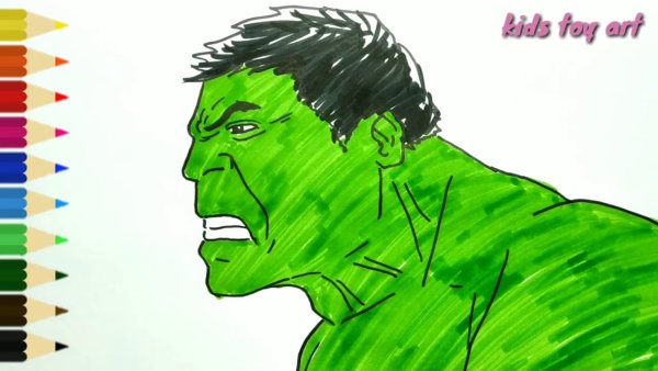 Как нарисовать Халка поэтапно