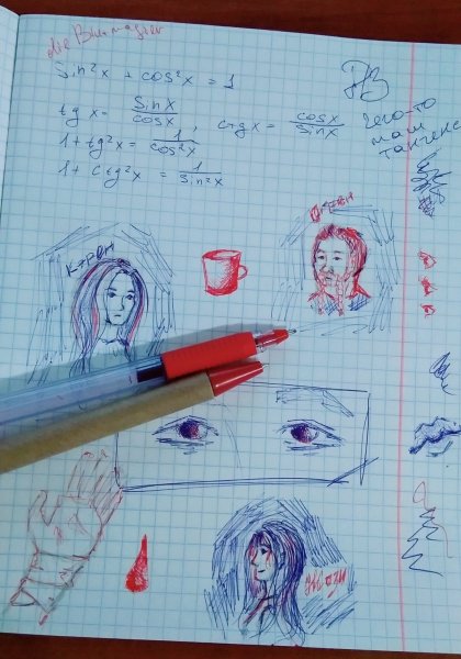 Рисунки в школьных тетрадках