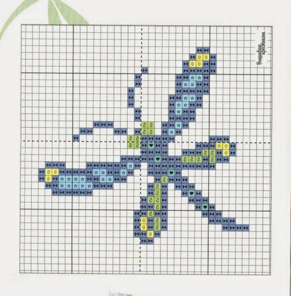 Вышивка Стрекоза крестиком