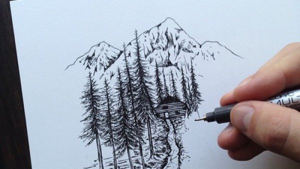 Горы карандашом