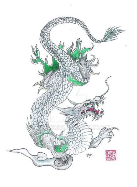 Корейский дракон тату