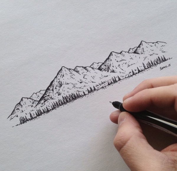 Горы ручкой
