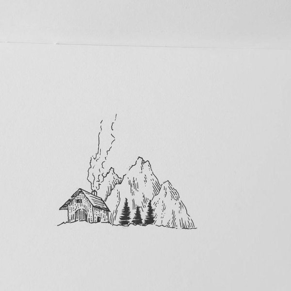 Скетч горы Минимализм