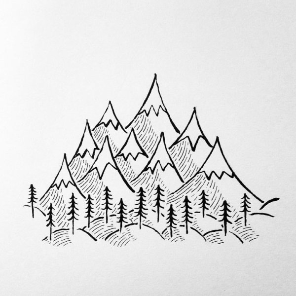 Пейзаж одной линией