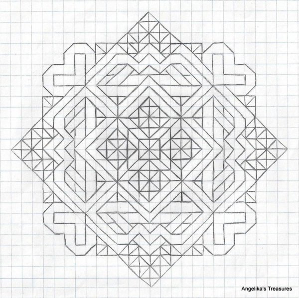 Рисование по клеточкам узоры сложные