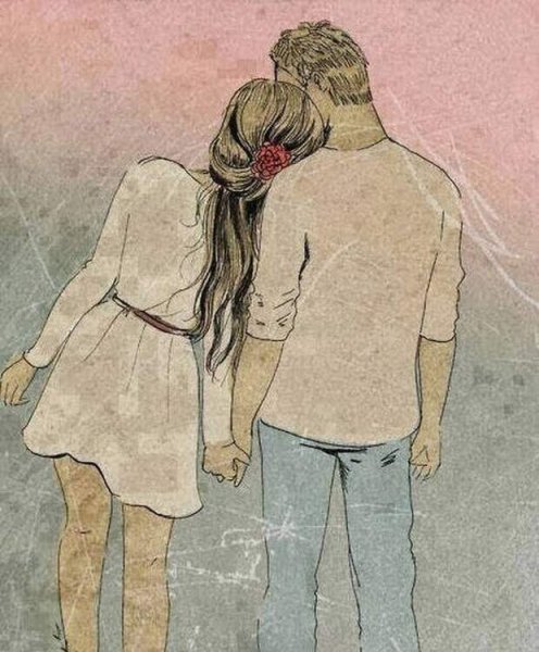 Влюбленные рисунок