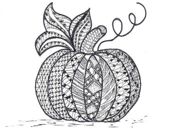 Дудлинг и Зентангл тыква