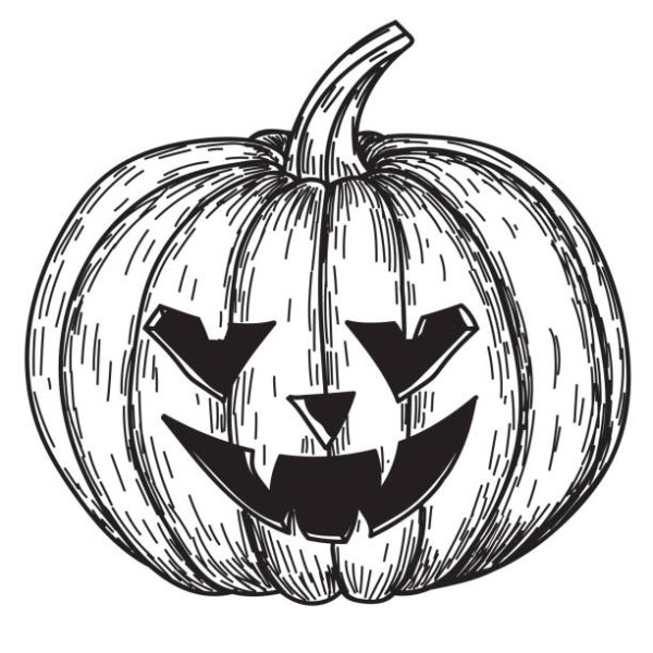 Эскиз тыквы на Хэллоуин