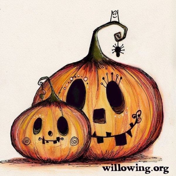 Скетчи маркерами Хэллоуин тыква