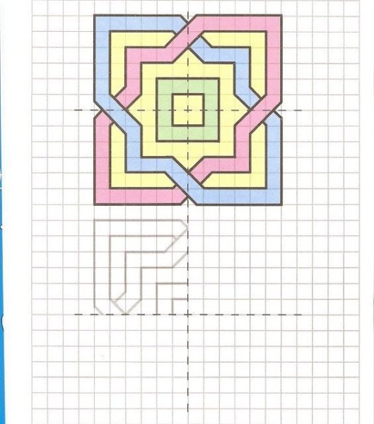 Красивые геометрические фигуры по клеткам