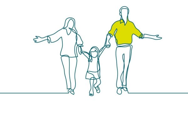 Рисунок линиями семья