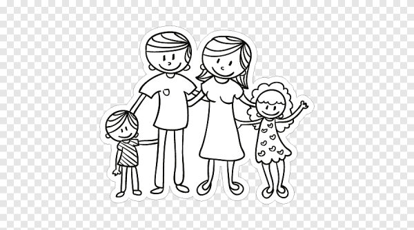 Черно белый семья и ребёнок