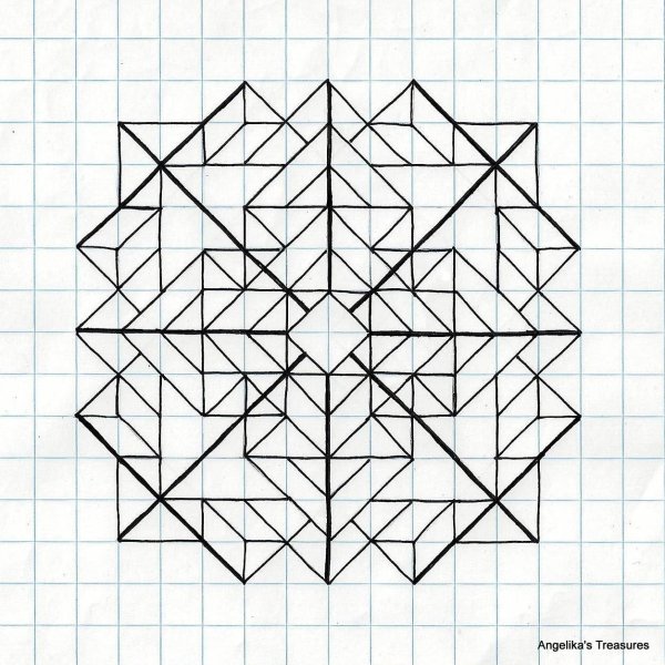 Геометрические узоры по клеточкам